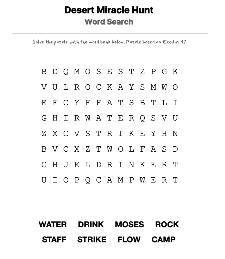 Rocky the Rock word-search